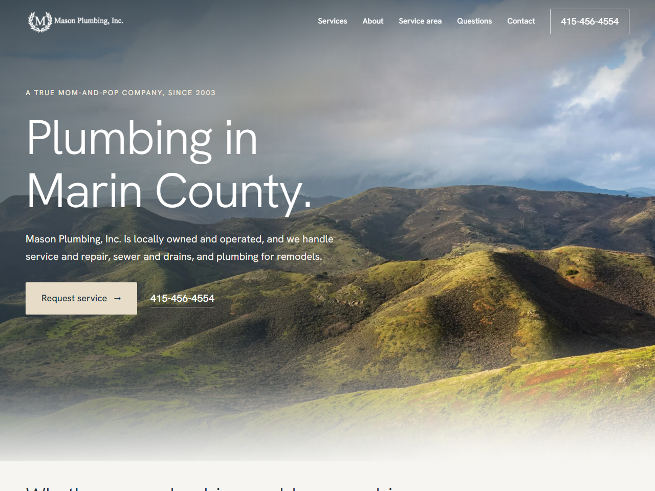 Marin Calm homepage preview